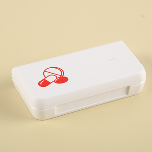 DIY creative LOGO pattern printed 3 cell pill storage box custom mini portable storage medicine box wholesale