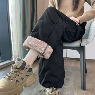 White Duck Down Crane Pants Women's Outer Wear Winter 2024 New -40-degree Lightweight Lightweight Wide-leg Cotton Pants