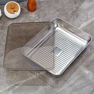 Dumpling Box Household Frozen Dumpling Tray with Lid Preservation Box 304 Stainless Steel Refrigerator Wonton Wonton Storage Box