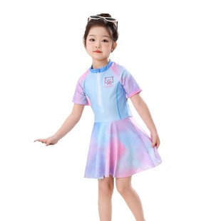 Children's Swimsuit Little Girl Summer New Split Girl Middle and Large Kidsren Professional Sun Protection Cartoon Hot Spring Swimsuit