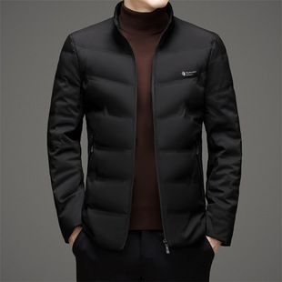 Men's Lightweight Down Jacket Autumn and Winter New Fashion Casual All-match Middle-aged Collar Jacket Down Jacket