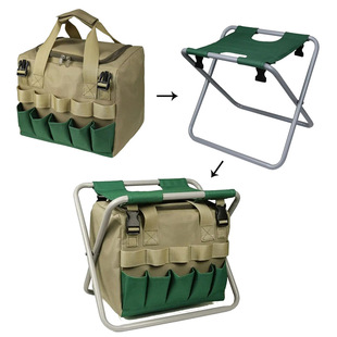 Outdoor folding chair garden tool kit detachable Mazard stool fishing stool tool storage bag multi-functional camping chair