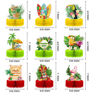 Hawaiian theme party decoration supplies summer Flamingo honeycomb decoration tropical party beach honeycomb decoration