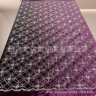 Foreign trade geometric pattern sequin embroidery KS Korean velvet millet beads and bubble beads combination bead tube embroidery