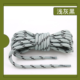 Factory wholesale hiking shoes shoelaces outdoor tooling martin boots round thick wear-resistant non-slip polyester shoelace rope