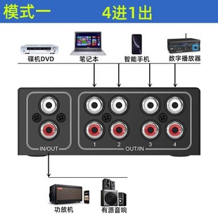 RCA Аудиосигналы коммутатор 4 в 1 из компьютера hifi класса без потерь стерео лотос головка аудио адапер