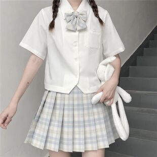 White Jk Shirt Women's Spring and Summer Loose Short-sleeved Shirt for Students Academic Style Design All-match Short Top