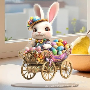 Cross-border Easter Cute Egg Bunny Acrylic Ornaments Christmas Thanksgiving Home Desktop Decoration Ornaments