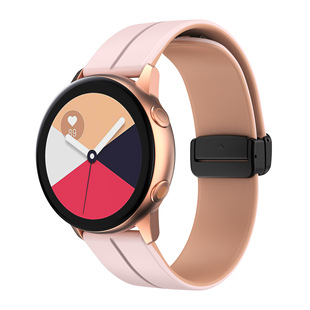 Для Samsung Garmin Huawei 20 мм складной ремешок для часов с пряжкой 22 мм двухцветный магнитный складной Силиконовый браслет с пряжкой