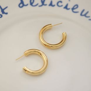 Advanced Sense Ring Earring Mosquito Incense Plate Earclip Golden silver Circle Painless Earrings Metal European and American Style Exaggerated