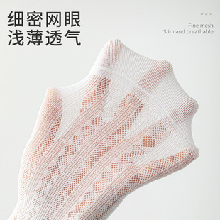 Socks Women's Short Socks Summer Thin Cotton Socks Deodorant Sweat Absorbing Shallow Mesh Breathable Invisible Boat Socks Non-slip Heel