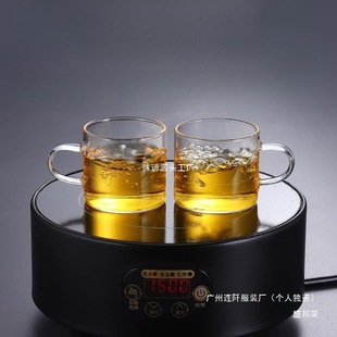 Zicha Master Cup Heat Resistant Glass Handle with Kung Fu Tea Set Water Cup Holder Small Tea Cup suit Transparent Tea Tasting Cup