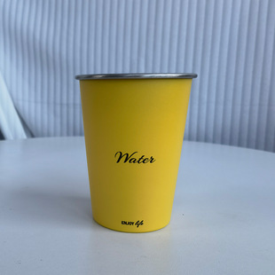 Disposable stainless steel water cup high color value direct drink cup creative coffee cup camping cup beer cup custom LOGO
