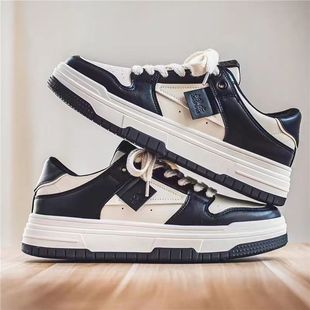 Spring Board Shoes Men's Casual Trendy Shoes Trendy Brand Black and White Panda Niche Design Sense Original Skateboard Shoes Ultra Light Thick Sole