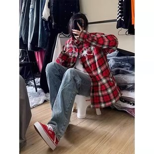 2024 Spring and Autumn New Plaid Shirt Men's Long Sleeve Korean Fashionable Loose Shirt Casual Joker Jacket Wholesale