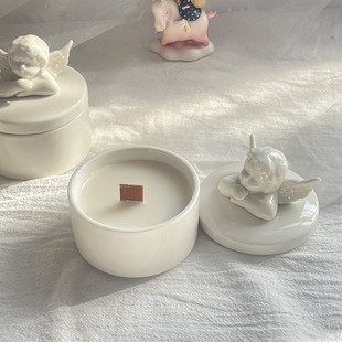 "Someone Always Loves You" Light Luxury Ceramic Wooden Candle Wick Aromatherapy Candle Angel Accompanying Gift Wedding Accompanying Gift