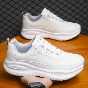 2024 New Men's Shoes Winter Single-layer Shoes Leather Casual Shoes Thick Sole Light sneaker Fashion Torre Shoes Running Shoes