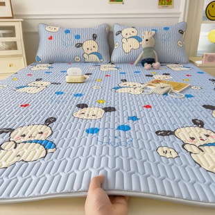 Summer New Latex Mat Three-piece Set Thickened Cool Silk Single Double Air-conditioned Mat Machine Washable Household Soft Mat