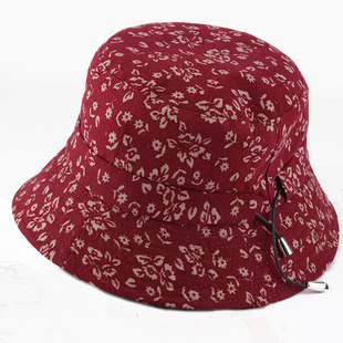 Spring and Autumn Women's Hat Korean Printed Foldable Fisherman Hat Adjustable Sunshade Women's Hat Mother's Hat Sun Hat