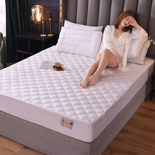 Maternal and Child-grade pure cotton quilted fitted sheet solid color pure cotton waterproof fitted sheet single double mattress protective cover can be sent on behalf of live broadcast