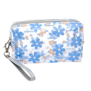 Foreign trade hot PVC cosmetic bag waterproof copyright figure sunflower clutch transparent cosmetic bag