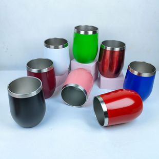 Amazon 12oz Eggshell Cup U-shaped Egg Cup 304 Stainless Steel Double Layer Vacuum Thermos Cup