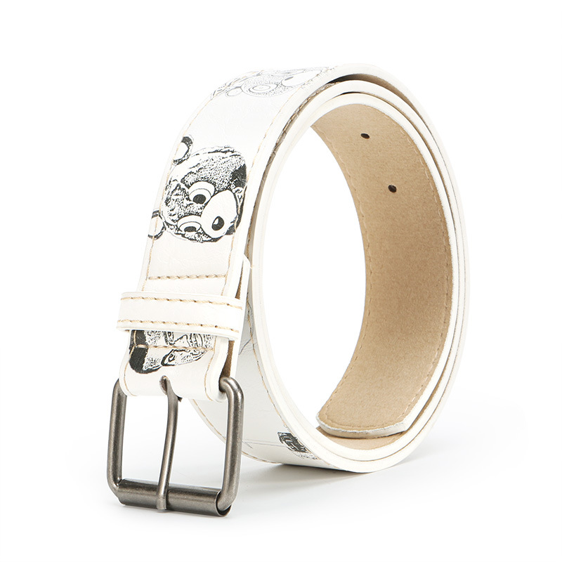 Trendy Character Print Belts for Men and Women, Fashionable Hip-Hop Style Belts, Versatile and Unique Design Belts Wholesale