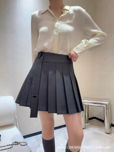 25 early spring new streamer pleated overskirt simple versatile