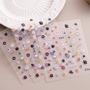 Embossed nail stickers three-dimensional 2023 new arrival New Year Fortune cartoon 5d nail patch decorative jewelry decals