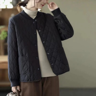 Women's Loose Casual Japanese Style Retro Single-breasted Cotton-padded Warm Cotton-padded Coat