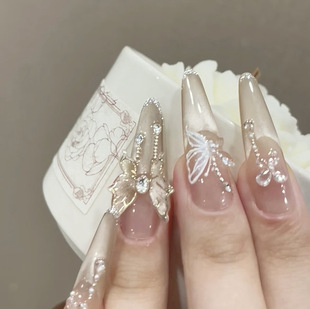 [Square Butterfly] 12 pieces of hand-made butterfly wearing armor pure hand-made nail art patch detachable daughter high-grade feeling