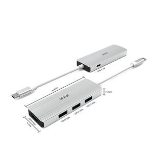 Type-c расширение док-станции и перетаскивание четыре USB3.0 расширение док-станции с несколькими интерфейсными разделителем мобильного телефона алюминиевый корпус HUB
