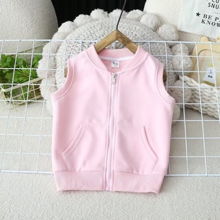 2024 spring children's cotton vest sleeveless children's cotton spring and autumn vest baby vest a generation of hair