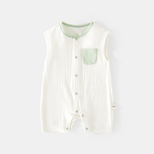Baby Sleeveless Jacquard Summer Ultra-thin Jacquard Newborn Boneless Harper Air-conditioning Clothes Baby Children Climbing Clothes