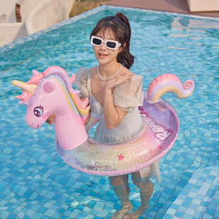 Inflatable Children's Swimming Ring Cyber Celebrous Sequins Unicorn Swimming Ring 70 Sequins Firebird Swimming Ring Children's Floating Ring