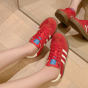 Desun Shoes Women's 2024 New Genuine Leather Flat Forrest Gump Shoes Color-matching Round Toe Lace-up Cowhide Casual Sports Sneakers for Women