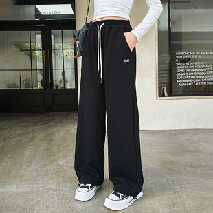 Girls' Pants 2024 New Spring and Autumn Middle and Large Children's Sports Pants Junior High School Girls' Straight Pants Casual Wide Leg Pants Sweatpants