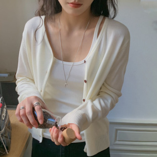Du Xiaozhai Autumn Gentle Wool Knitted Cardigan 2024 Korean-style Slim Soft Waxy All-match Knitted Cardigan Women