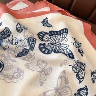 Imitation wool square scarf printed autumn and winter New scarf scarf scarf elegant all-match scarf square scarf dual-use shawl outer wear