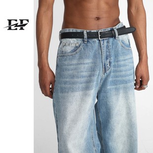 EF JEANS | 2023 новая Корейская версия свободного мужского повседневного Джокера с синими прямыми штанинами JEANS
