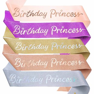 Birthday Party Shoulder Belt Certiquette Belt birthday princess Birthday Princess Glitter Belt Ribbon