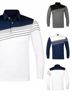 Весенний и осенний гольф-костюм мужской длинный рукав golf одежда на открытом воздухе спорт досуг дышащий влагопоглощающий пот топ