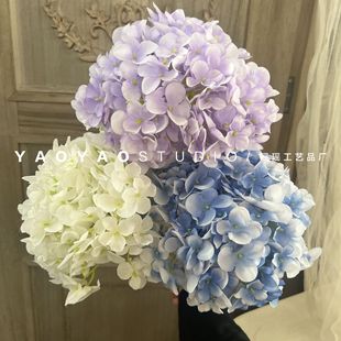 Single macaron hydrangea diameter 20cm large hydrangea wedding flower material Foreign Trade home display 216 petals