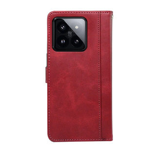 For Red Rice Note14pro Phone Leather Case Redmi12 Calfskin Flip Round Buckle Note13 Phone Leather Case