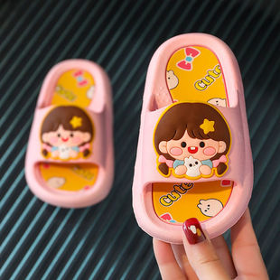 Girls' Slippers Stall Wholesale Children's Home Shoes Girls' Baby Non-slip Children's Big Children's Cartoon Princess Sandals Summer