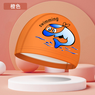 Children's swimming cap boys and girls waterproof head professional pu swimming cap cartoon pattern baby swimming cap wholesale