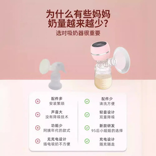 Electric breast pump intelligent integrated large suction breast pump breast milk postpartum massage painless silent breast pump