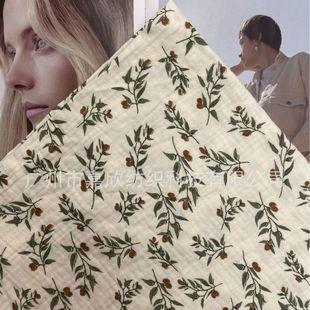 Cotton Printed Double-layer Crepe Baby Cotton Bath Towel Home Clothes Children's Pajamas Fabric Wrinkled Bubble Gauze