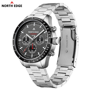 Foreign order wholesale NORTH EDGE new LONGWINGS solar rechargeable stainless steel strap smart watch