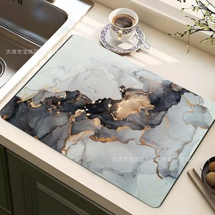 Cross-border Diatom Mud Placemat Countertop Absorbent Mat Coffee Mat Dishes Drying Mat Placemat Kitchen Drain Mat